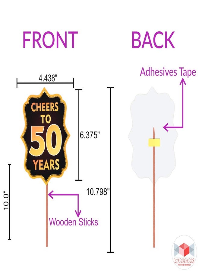 ووبوكس مجموعة أدوات تصوير حفلات عيد الميلاد الخمسين من ووبوكس، باللونين البني والذهبي اللامعين، مع لافتة زينة تحمل شعار عيد الميلاد الخمسين، زينة لحفلات أعياد الميلاد، مستلزمات حفلات أعياد الميلاد - Image 3
